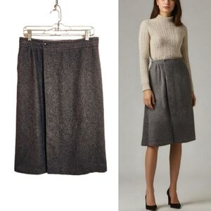 Gucci Wool Silk Blend A Line Midi Skirt Gray Size 6